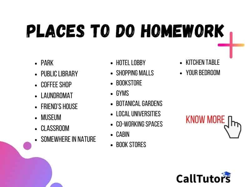 homework places near me