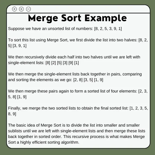 Merge sort example