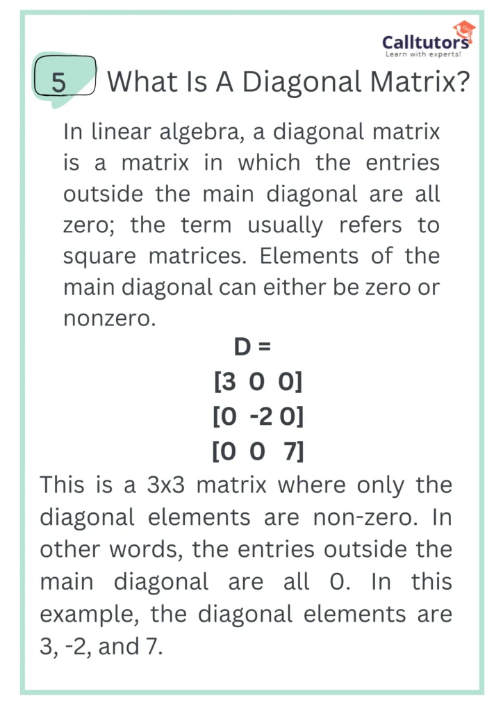 5. Diagonal Matrix