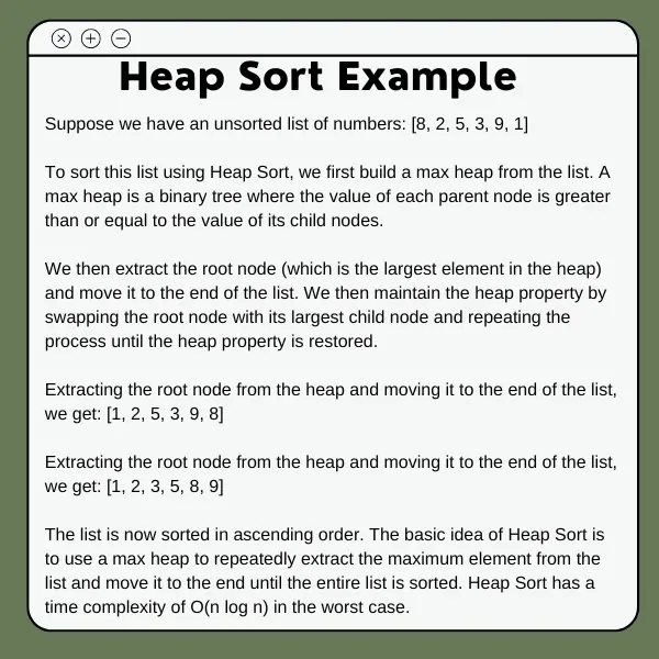 Heap sort example