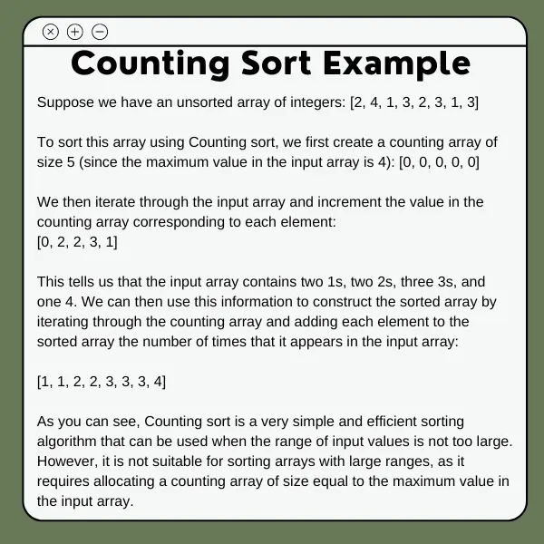 counting sort example