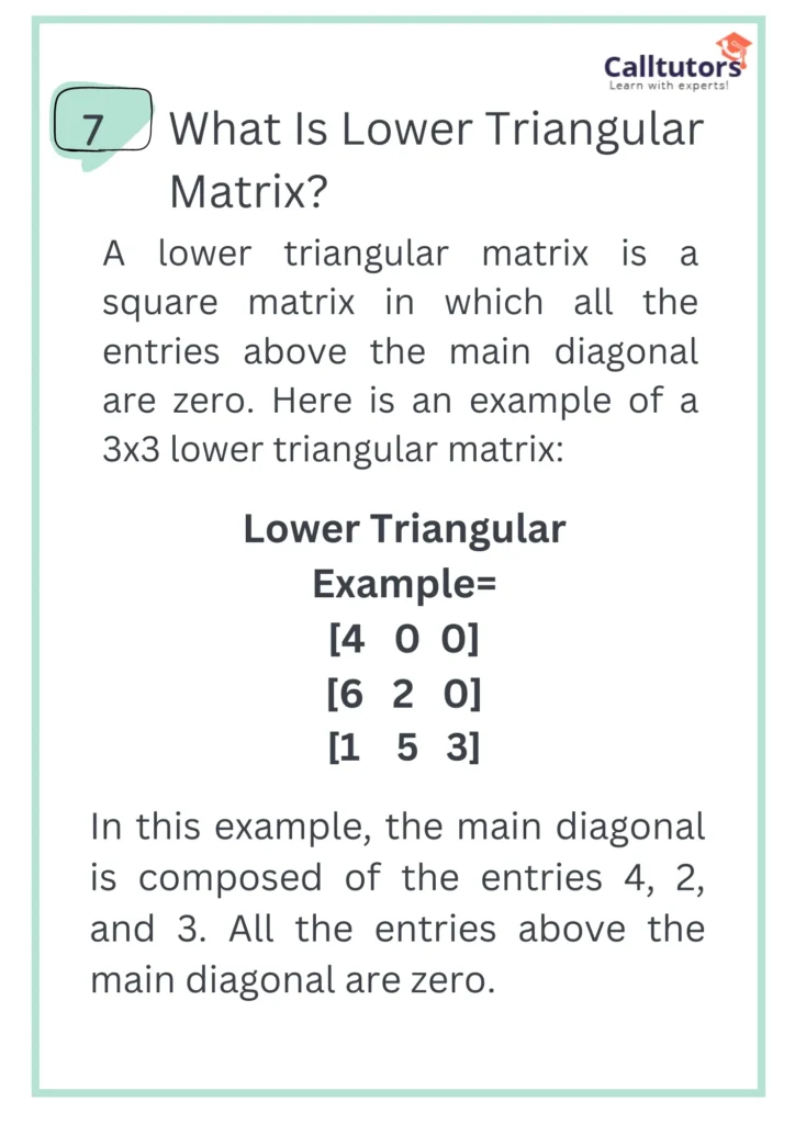 7. Lower Triangular Matrix