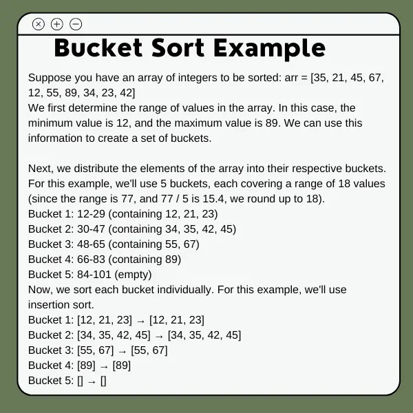 Bucket sort example