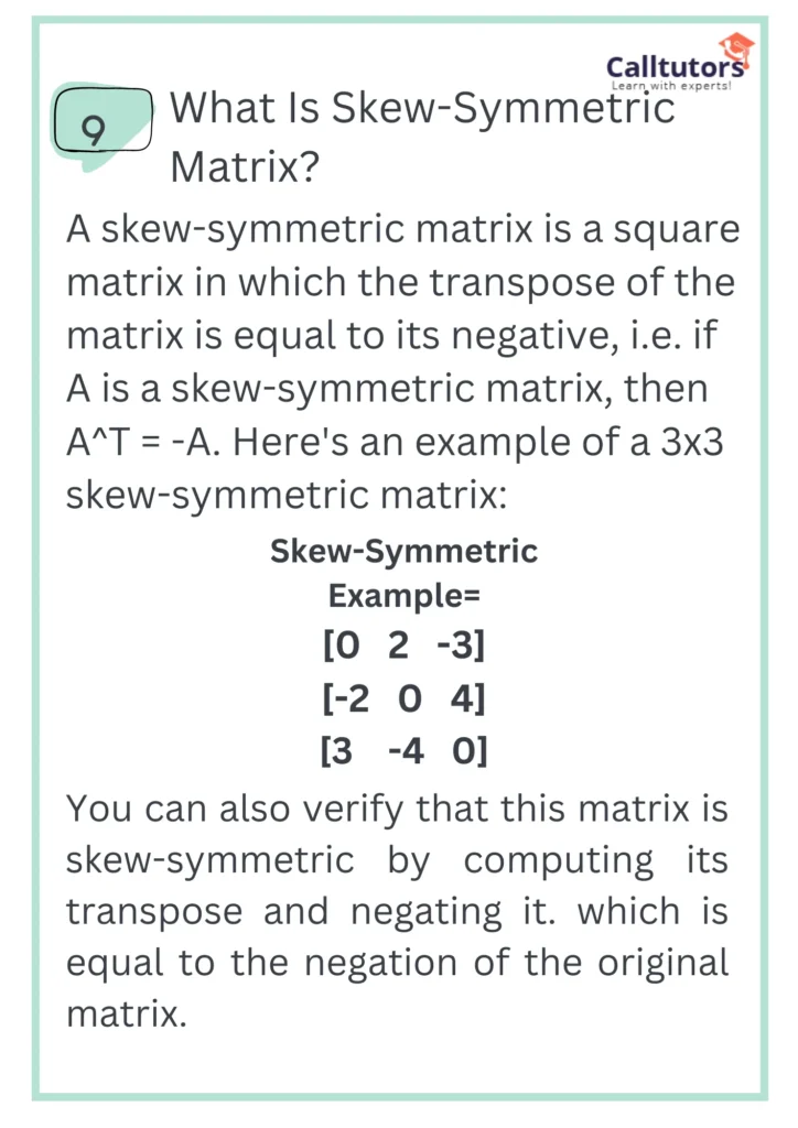9. Skew-Symmetric Matrix