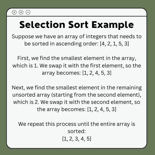 selection sort example